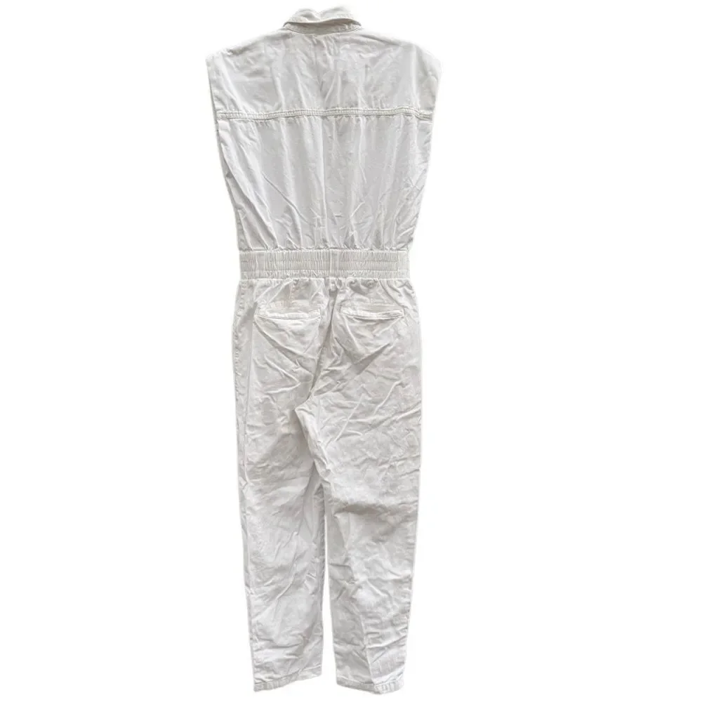 PISTOLA x Revolve Women's Rosie Cotton Jumpsuit in Porcelain White Size Medium - Picture 10 of 12